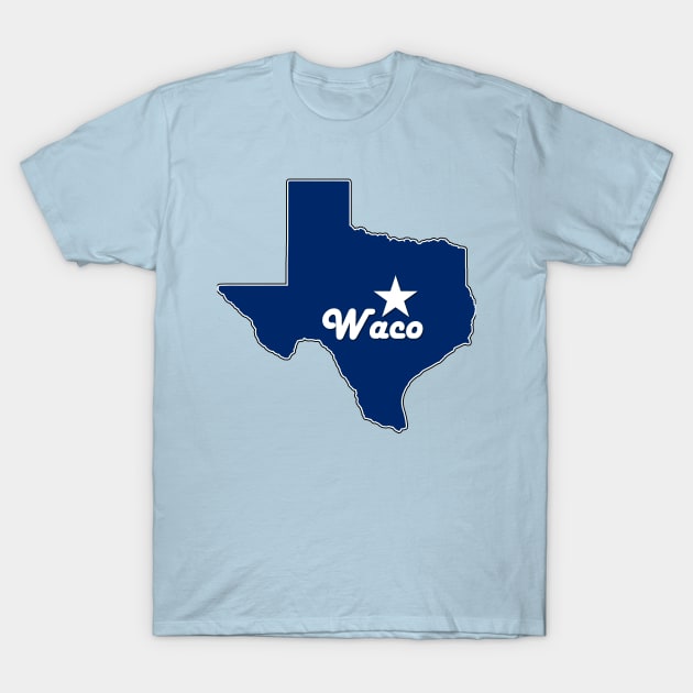 Waco Texas Navy Blue Lone Star State Map Texan T-Shirt by Sports Stars ⭐⭐⭐⭐⭐